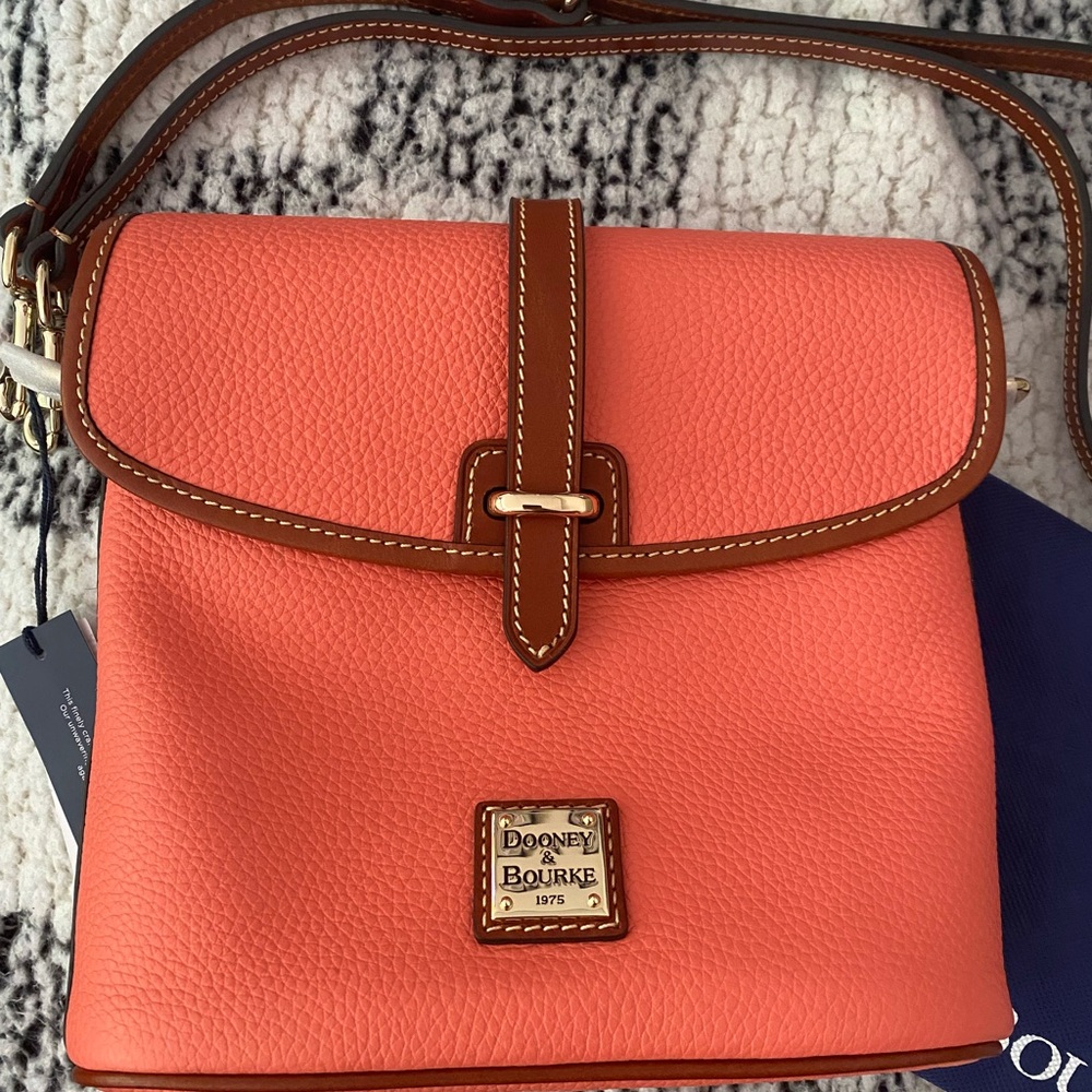 Dooney & Bourke Large Holly Coral Leather Crossbody Bag